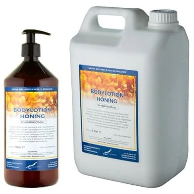 Afbeelding van Bodylotion Honing 1 liter met gratis pompje hervulbaar + Jerrycan 5 navulling