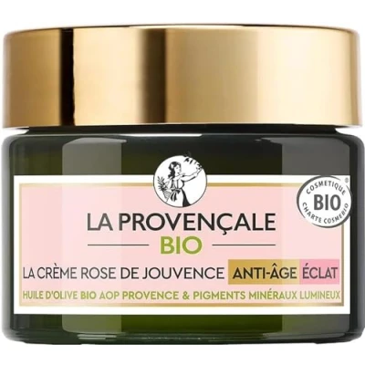 Afbeelding van La Provençale Bio Rose de Jouvence Anti Ageing Verouderingscrème Biologisch gecertificeerd AOP Provence Biologische Olijfolie Voor alle huidtypes, zelfs meest gevoelige 50 ml