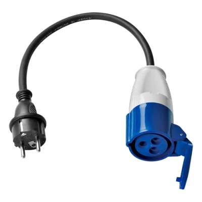 Afbeelding van feletec CEE Schuko adapter naar stekker, 35 cm campingkabel, verlengkabel IP44, H07RN F 3G2,5, 16 A