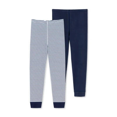 Afbeelding van Schiesser 2PACK Legging voor kinderen, Maat: 128, Dunkelblau weiss