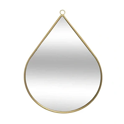 Afbeelding van Spiegel/wandspiegel druppel 39 x 28 cm metaal goud Woondecoratie/accessoires