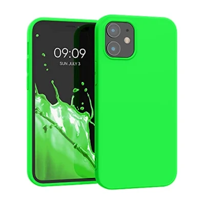 Afbeelding van kwmobile telefoonhoesje geschikt voor Apple iPhone 12 mini Hoesje smartphone Back cover in neon groen