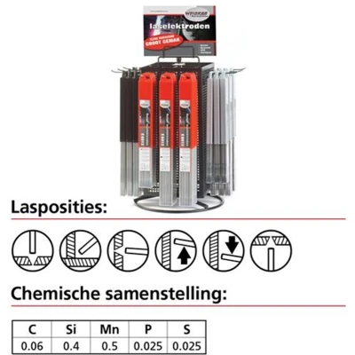 Afbeelding van Weldkar laselektroden E6013 2.50 x 350 mm 60 100A(35x)rutiel
