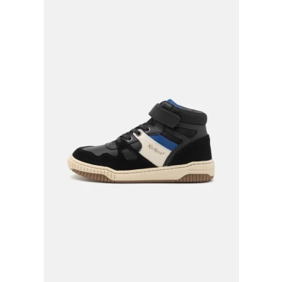 Afbeelding van Kickers KICK92 Unisex Sneakers hoog voor kinderen, Maat: 26, Noir/bleu Leer en textiel