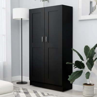 Afbeelding van Boekenkast 82,5x30,5x150 cm spaanplaat zwart
