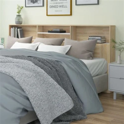 Afbeelding van vidaXL Hoofdbordkast 220x19x103,5 cm wit en sonoma eikenkleurig