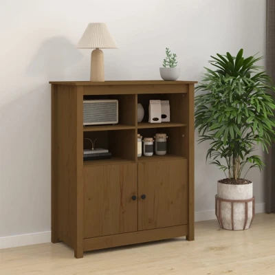 Afbeelding van Dressoir 83x41,5x100 cm massief grenenhout honingbruin