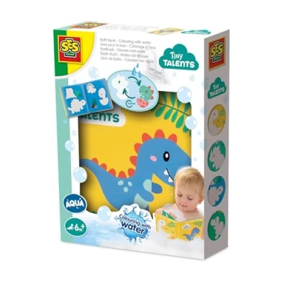 Afbeelding van SES Creative 13215 water Kleurboek Dinosaurussen Creatieve Kunst voor Kinderen vanaf 6 Maanden Kleur waterdichte pagina&#039;s met Perfect plezier in bad