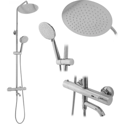 Afbeelding van REA Lungo Thermostatische Douchekraan Opbouw Regendouche 25 cm Chroom