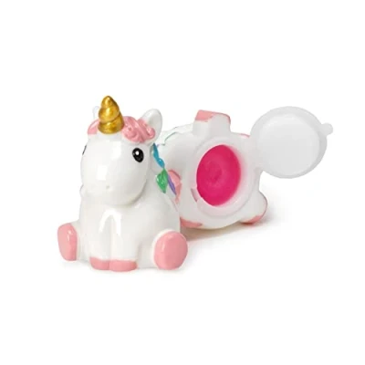 Afbeelding van Legami Lipgloss, vanille smaak, voor meisjes, glanzend, roze, transparant, 4,5 x 5,5 cm, eenhoornmotief