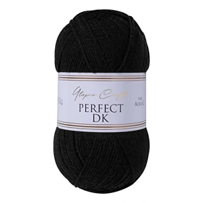 Image de Utopia Crafts DK Double Knitting Yarn 100g (Black)