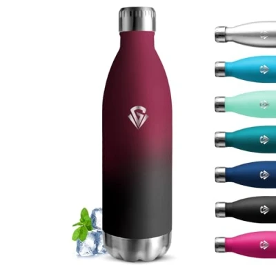 Afbeelding van Grsta Roestvrijstalen thermosfles, lekvrij, metalen fles, voor kamperen, wandelen, fitness, hardlopen