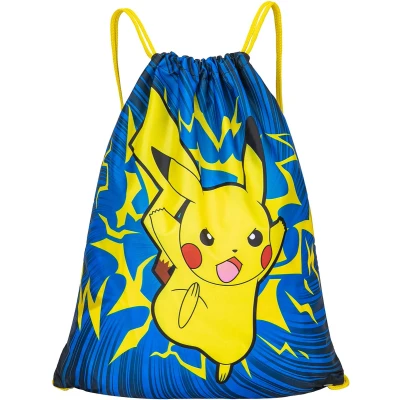 Afbeelding van Pokémon Rugzak Jongens Pikachu Gymtas met Trekkoord 44 x 37 cm Blauw Geel Sporttas Kinderen