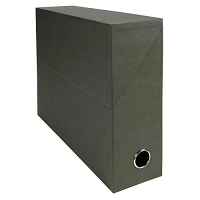 Afbeelding van Exacompta Ref. 83133E, 1 economy transferdoos, 90 mm rug, met metalen oogje, voor A4 formaat, afmetingen 25,5 x 34 9 cm, donkergroene kleur, gemonteerd geleverd