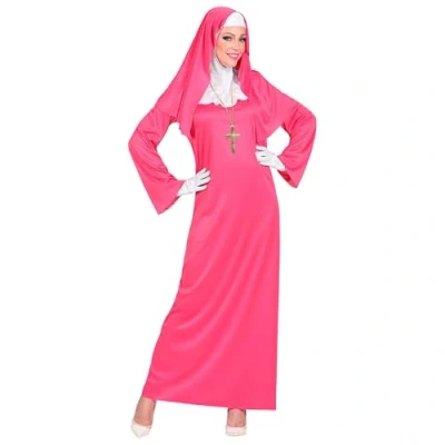 Afbeelding van Widmann Non Kostuum Hippe Spraakmakende Roze Vrouw XS Carnavalskleding Verkleedkleding
