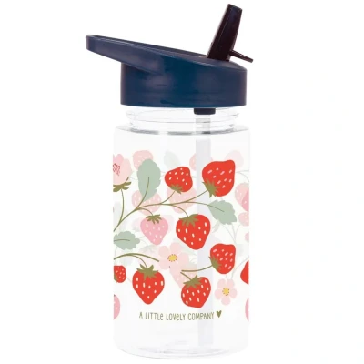 Afbeelding van A little lovely company drinkfles met rietje aardbeien 450ml