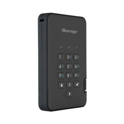 Image de iStorage diskAshur² Disque SSD chiffré 1 To externe (portable) USB 3.1 FIPS 197 256 bit AES XTS noir fantôme Conformité TAA
