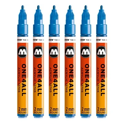 Afbeelding van Molotow One4All 127HS Acryl marker (2 mm punt, zeer dekkend en permanent, UV bestendig, voor bijna alle ondergronden) 224 blauw metallic