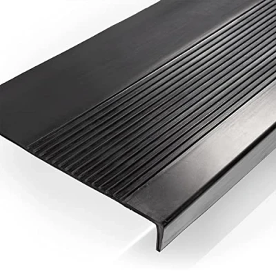 Afbeelding van ANRO Rubberen trapmatten voor buitentrappen, antislip, fijne groeven, zwart, 150 x 30 5 cm
