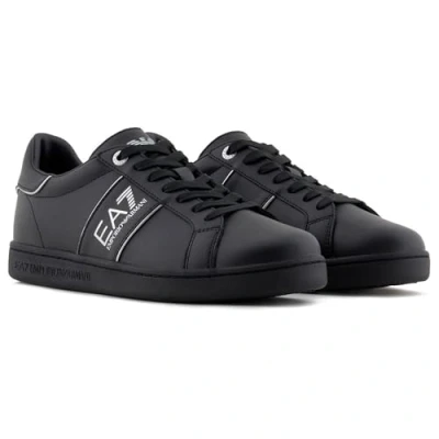 Afbeelding van EA7 Emporio Armani Classic Unisex Sneakers laag, Maat: 37 1/3, Triple black/silver Leer