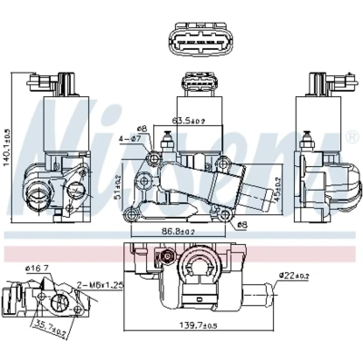 Afbeelding van NISSENS 98227 EGR klep Met pakkingen OPEL: Corsa B Hatchback