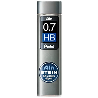 Image de Etui de 40 mines Pentel Ain Stein 0,7 mm HB Gris