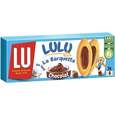 Afbeelding van LU La Barquette Chocolade Hazelnoot, zachte taart, ideaal voor de snack, 1 verpakking (120 g)
