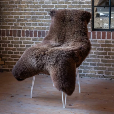 Afbeelding van Texels Schapenvacht Bruin Naturel XL 100 110 cm