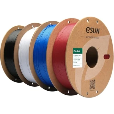 Afbeelding van eSUN EPLA filament 1,75 mm, hoge snelheid, nauwkeurigheid +/ 0,05 1 kg per spoel, 4 spoelen voor 3D printers, donkerrood + blauw koud wit zwart