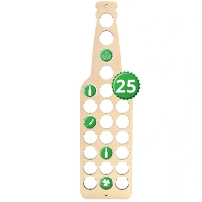 Afbeelding van Creative Deco Multiplex Bierflesdop 25 Flesdoppen Collectie Houder Ambachtelijke Houten Wanddecoratie Afmeting 12 x 44 0,5 cm Bierliefhebbers Kroeg Cadeau