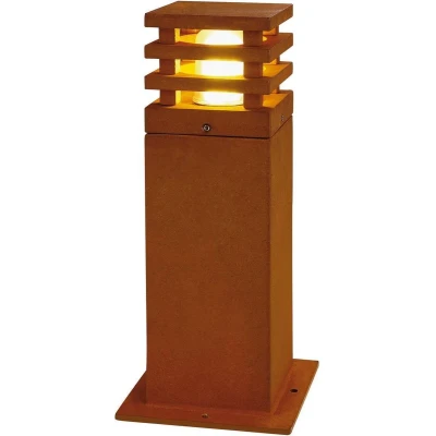 Afbeelding van SLV buiten sokkellamp Rusty Square 40 E27 geroest staal