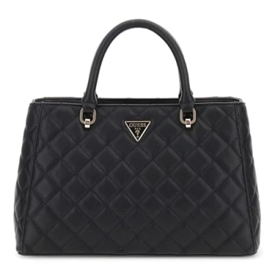 Afbeelding van Guess Eco Carly Girlfriend Satchel Dames Handtas Zwart One Size