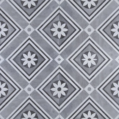 Afbeelding van MBI GeoCeramica Concreet Flower Decorate 60x60x4 cm terras &amp; tuintegel