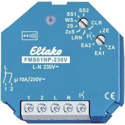 Afbeelding van Eltako FMS61NP 230V Schakelactor Draadloos Stroomstootschakelaar 1 kanaals Inbouw (in muur) Schakelvermogen (max.) 2000 W Bereik max. het vrije veld) 100 m