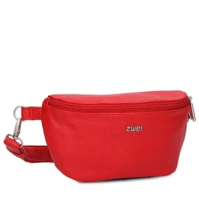 Afbeelding van Mademoiselle MH4 heuptas voor dames, 25 cm, 1 liter, van hoogwaardig kunstleer, waterdicht, 3 in 1, comfortabel, en heuptas, Kersen, informeel