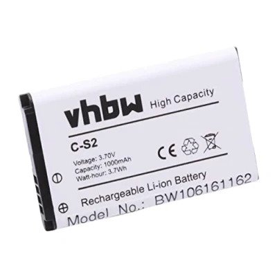 Afbeelding van vhbw Batterij compatibel met Blackberry Gemini Curve 8520 smartphone (1000 mAh, 3,7 V, Li Ion)