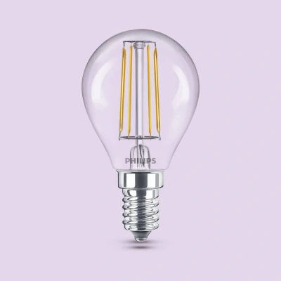 Afbeelding van Philips Klassieke P45 Ledlamp, 40 W, transparant, E14 fitting, warm wit, 2700 K, 3 stuks