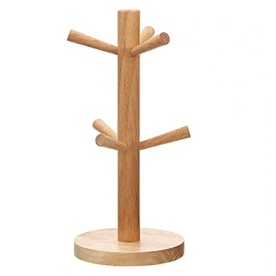 Afbeelding van JUHONNZ bekerhouder, houten krakelinghouder, pretzelhouder, bekerboom voor keukenaanrecht, tablet, koffiekopjesrek