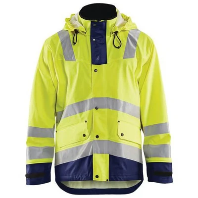 Image de Veste de pluie niveau 2 jaune fluorescent/marine