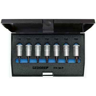 Image de GEDORE ITX 30 PM jeu de clés à douilles et tournevis 3/8&quot; Torx T20 50 7 pièces 1509926