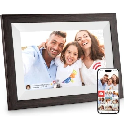 Afbeelding van Hesmor WiFi digitale fotolijst, 10,1 inch 1280 x 800 IPS LCD touchscreen, automatische rotatie, geïntegreerd 32 GB geheugen