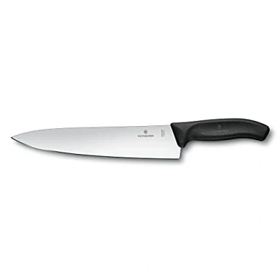 Afbeelding van Victorinox, 6.8003.25B, Swiss Classic, tranchiermesser, extra scherpe rand, met rechte sluiting, robuuste kunststof handgreep, zwart, gemaakt in Zwitserland, vaatwasmachinebestendig