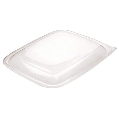 Afbeelding van Maaltijdbakje 2 vaks zwart + Deksel transparant horeca take away extra stevig vriezer en magnetron 28 x 20 cm 1300 ml 50 stuks