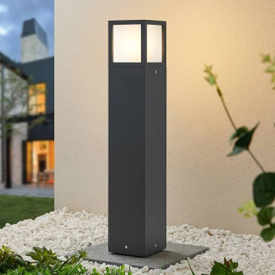 Afbeelding van Lucande Tuinpad verlichting 1licht drukgegoten aluminium, polycarbonaat H: 65 cm E27 donkergrijs