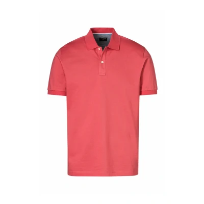 Afbeelding van OLYMP Poloshirt Piqué Rood maat L heren met Modern fit Pasvorm Katoen Suitable Herenkleding