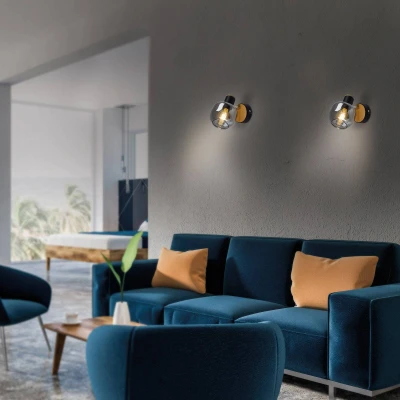 Afbeelding van Wandlamp 1350022 met rookglas, 1 lamp