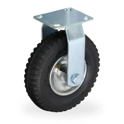 Afbeelding van Relaxdays bokwiel luchtband 2.50 4 tot 120 kg met stalen plaatje zwart zilve