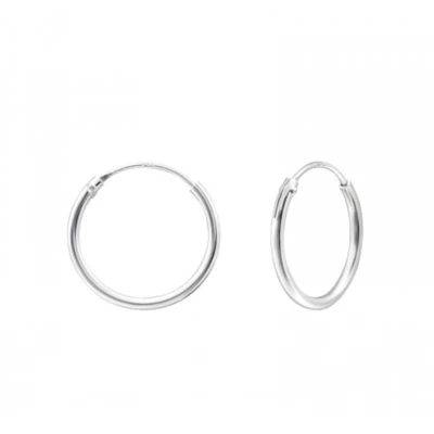 Afbeelding van Oorbellen 925 zilver Oorringen Zilveren oorringen, plain 14 mm