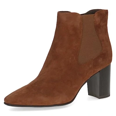 Afbeelding van Caprice Korte laarzen, Dames, Maat: 42, Cognac suede Leer