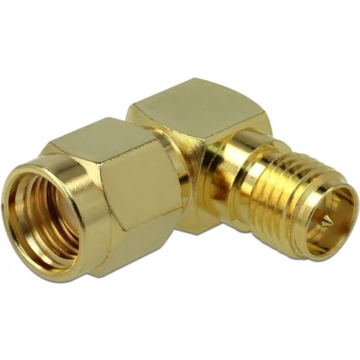 Afbeelding van RP SMA (m) (v) haakse adapter 50 Ohm / 3 GHz